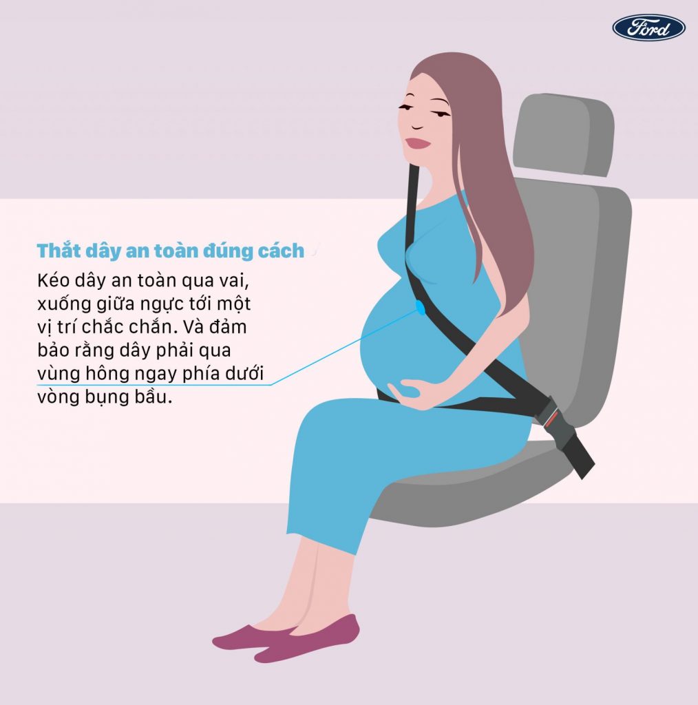 phụ nữ mang thai lái xe ô tô an toàn
